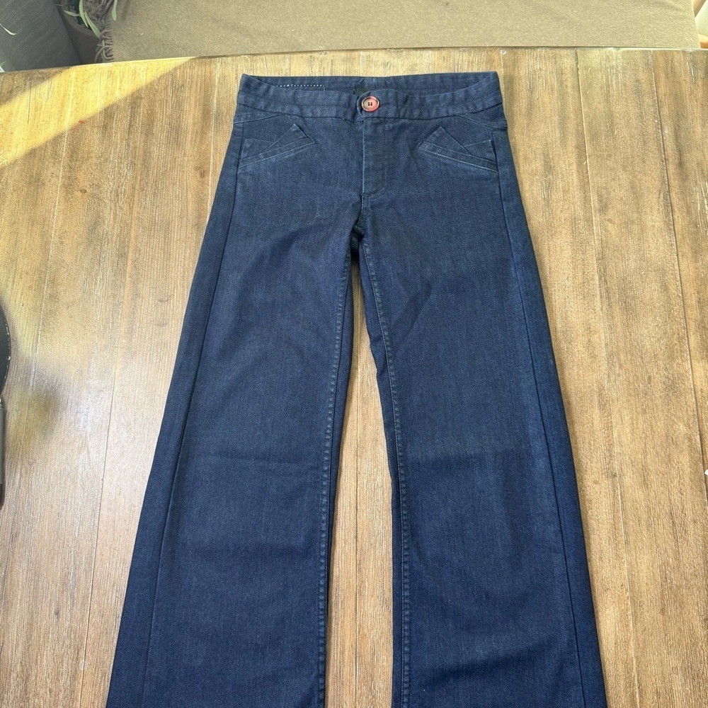 Grey Ant Flare Jeans Y2K Low Rise Vintage Rare 70s Dark Blue Retro Vintage - Picture 8 of 13